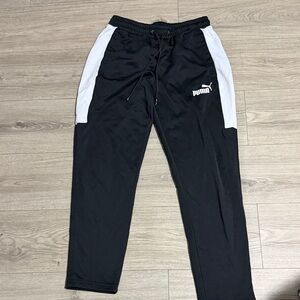 Puma Men's Black Joggers with White Panels